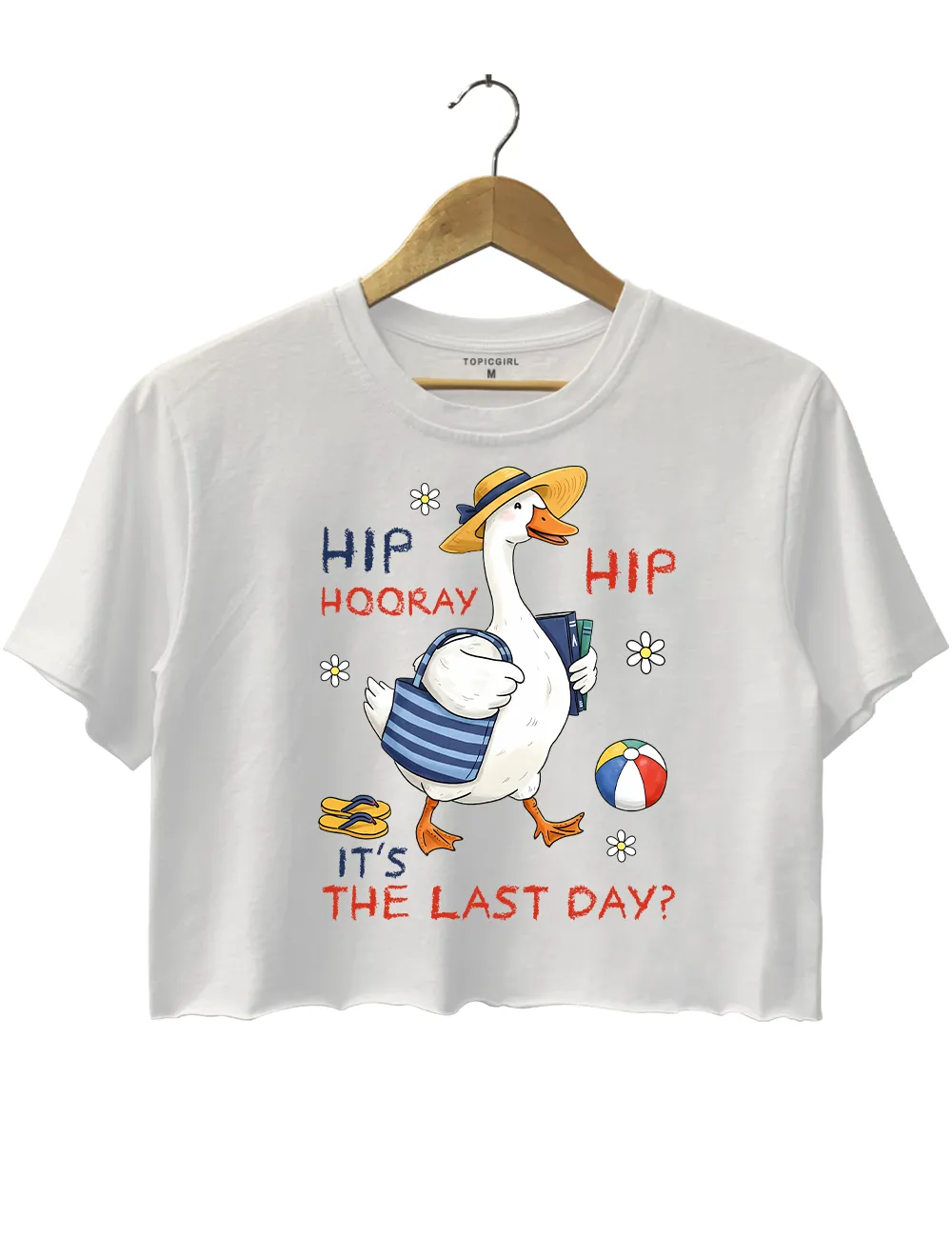 Funny Teacher Goose Summer Break Last Day Of School Crop Top sold by Topic Girl