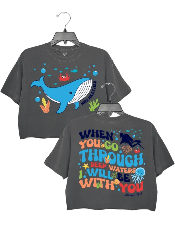 When You Go Through Deep Waters I Will Be With You Crop Top sold by Topic Girl