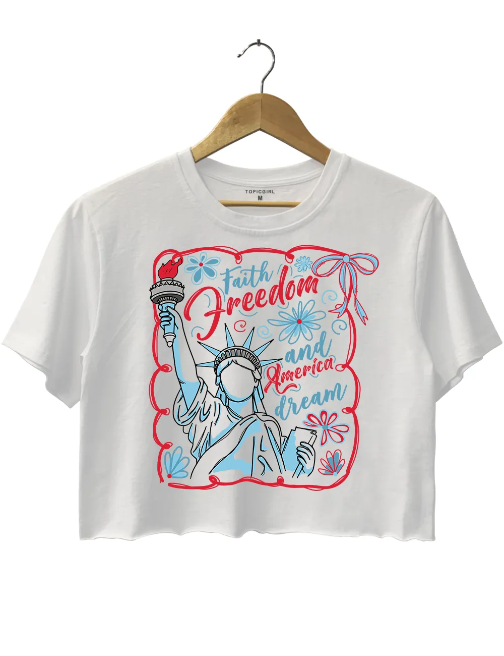 Faith Freedom And America Dream Christian 4th Of July Crop Top sold by Topic Girl