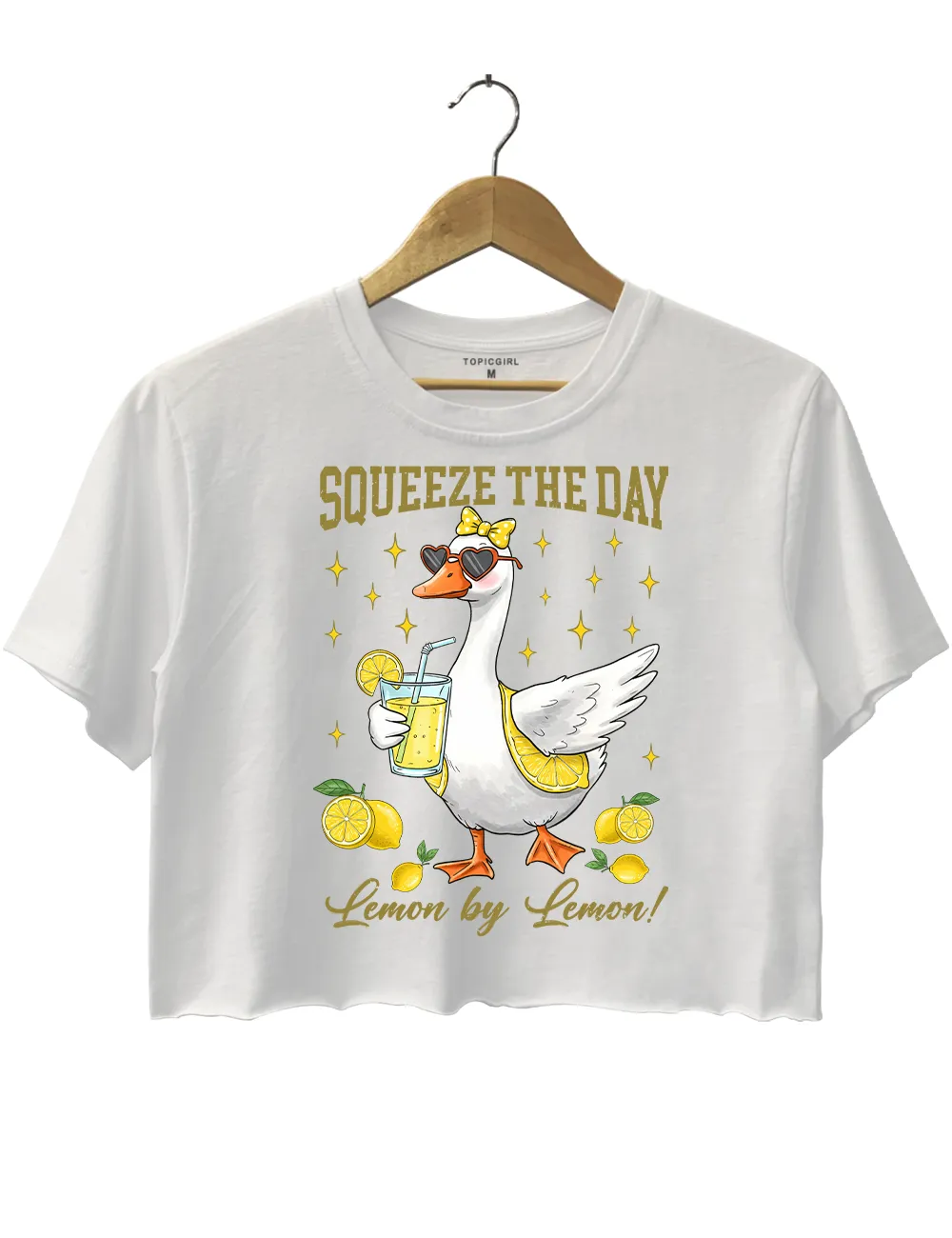 Squeeze The Day Lemon By Lemon Funny Sarcastic Goose Crop Top sold by Topic Girl product image thumbnail 2