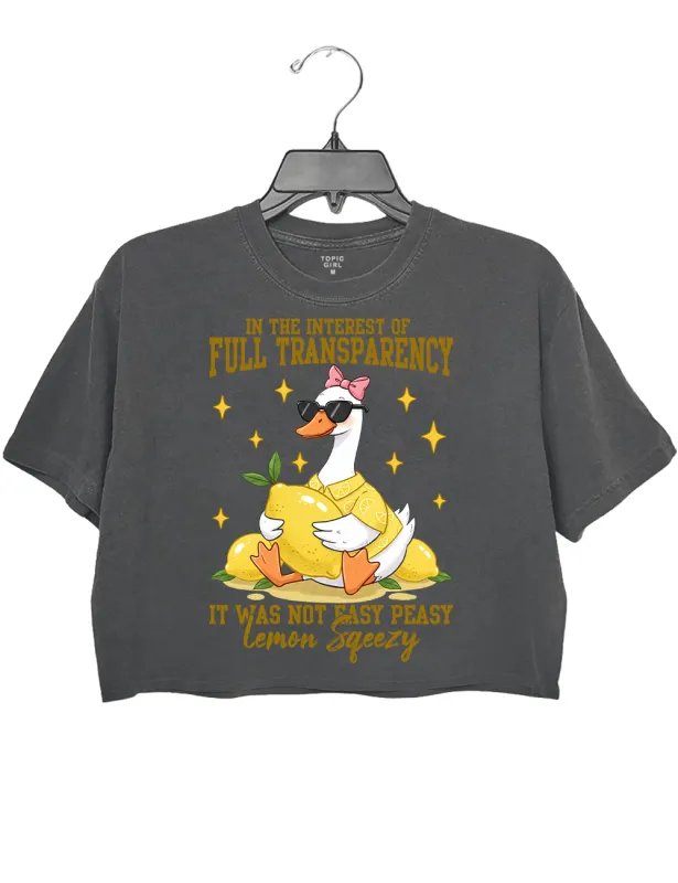 In The Interest Of Full Transparency Goose Lemon SqueeZy Crop Top sold by Topic Girl
