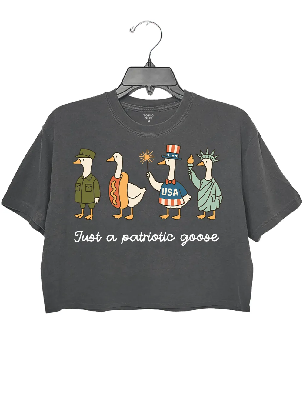 Just A Patriotic Goose 4th of July Crop Top sold by Topic Girl