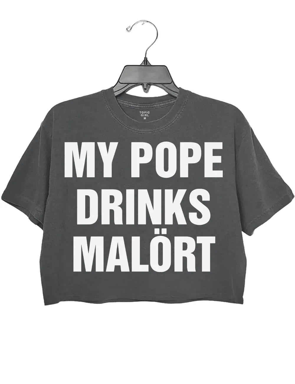 My Pope Drinks Malort Chicago Alcohol Crop Top sold by Topic Girl