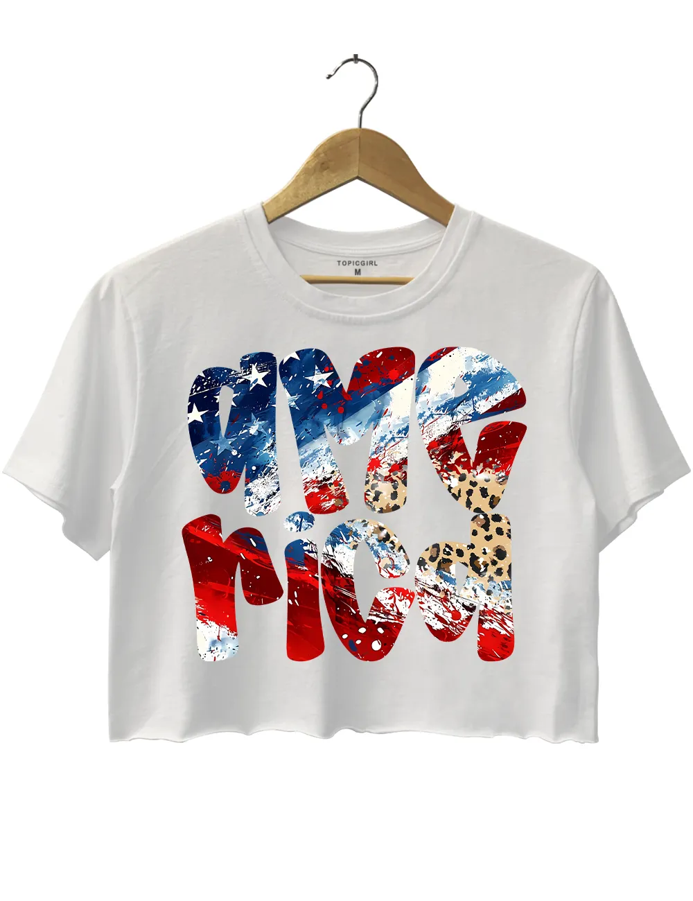 America Brushstroke Patriotic Freedom Crop Top sold by Topic Girl product image thumbnail 2