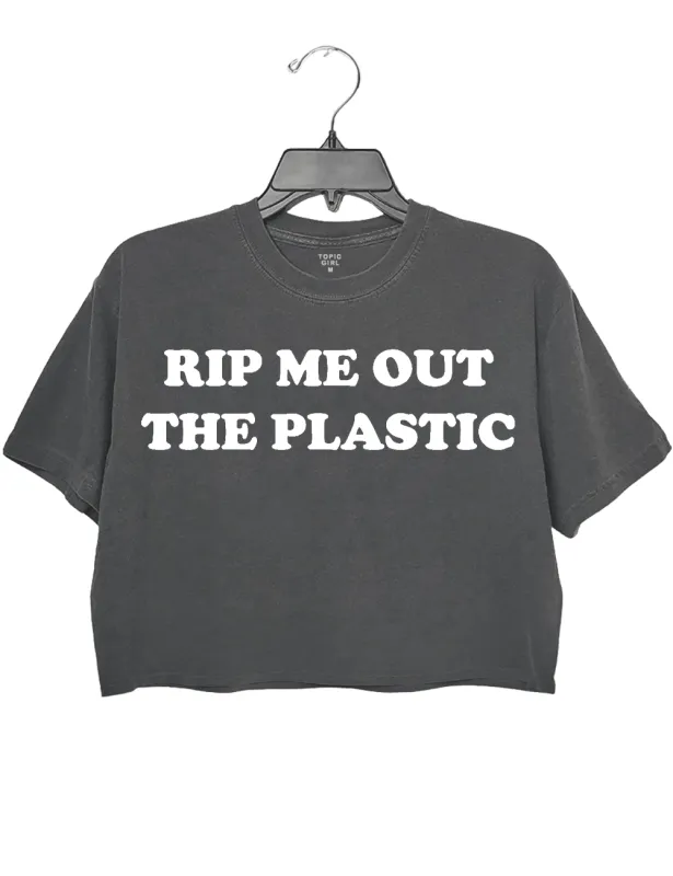 Rip Me Out The Plastic Crop Top sold by Topic Girl