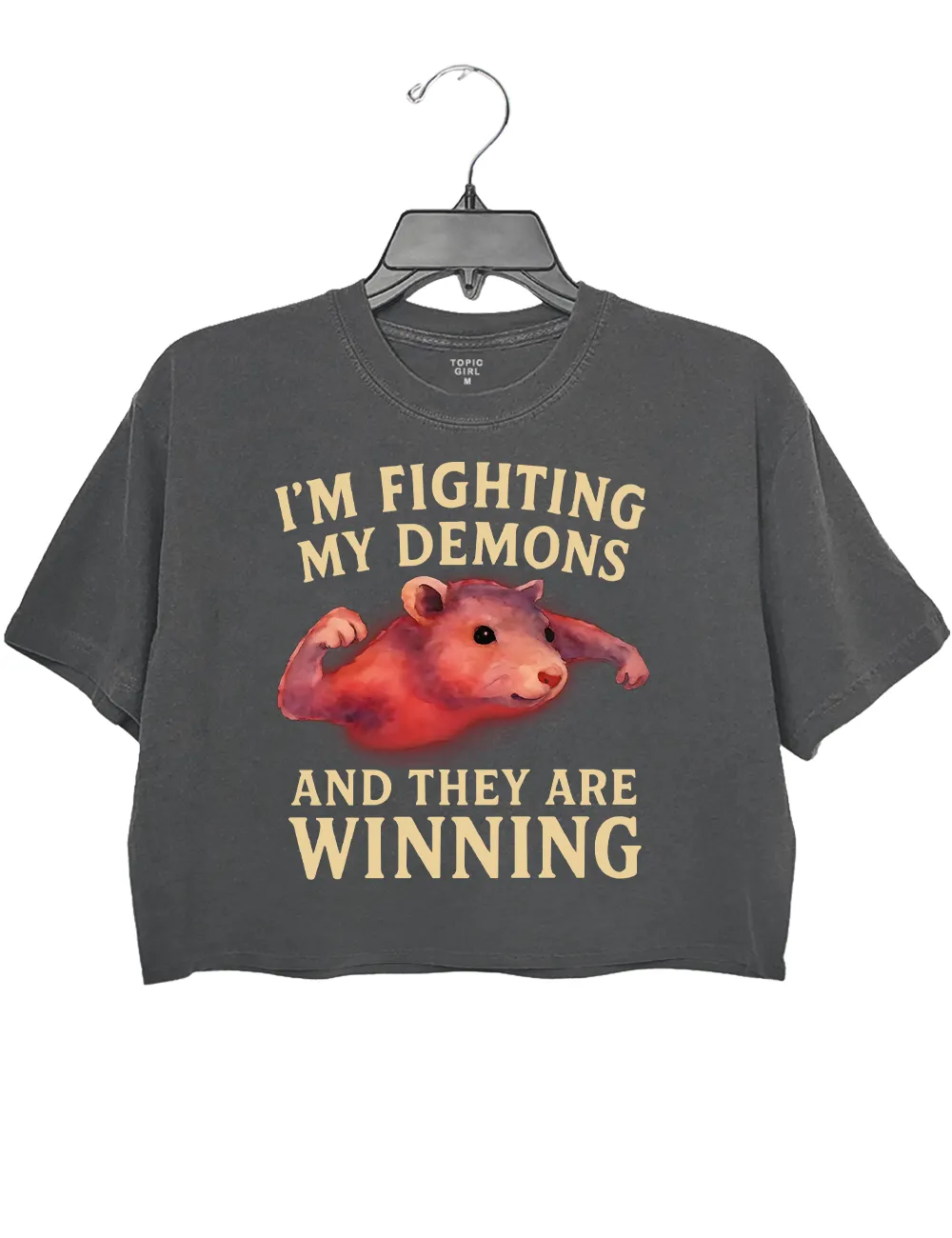 I'm Fighting My Demons And They Are Winning Crop Top sold by Topic Girl