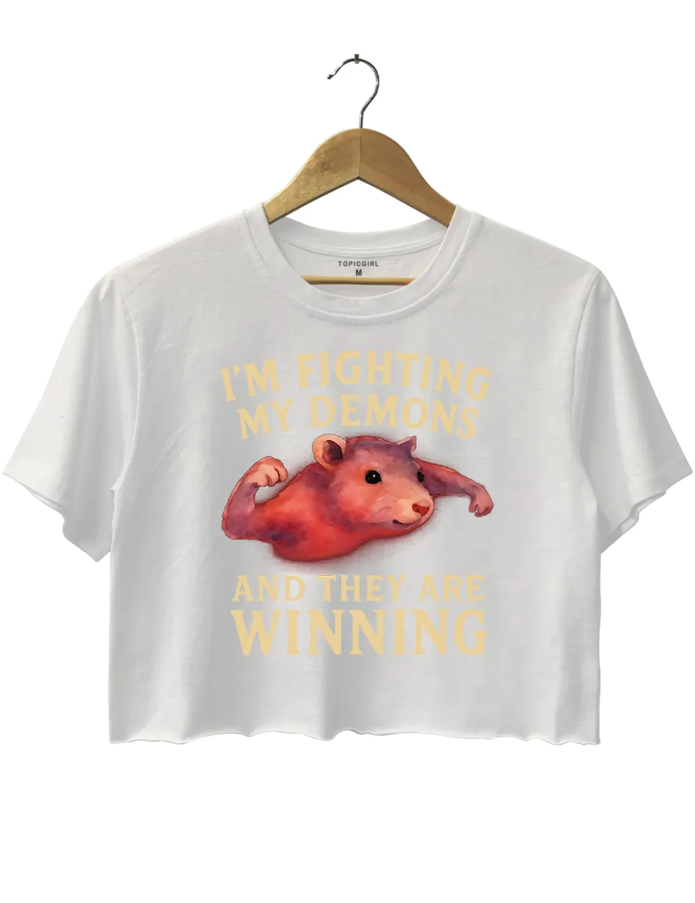 I'm Fighting My Demons And They Are Winning Crop Top sold by Topic Girl product image thumbnail 2