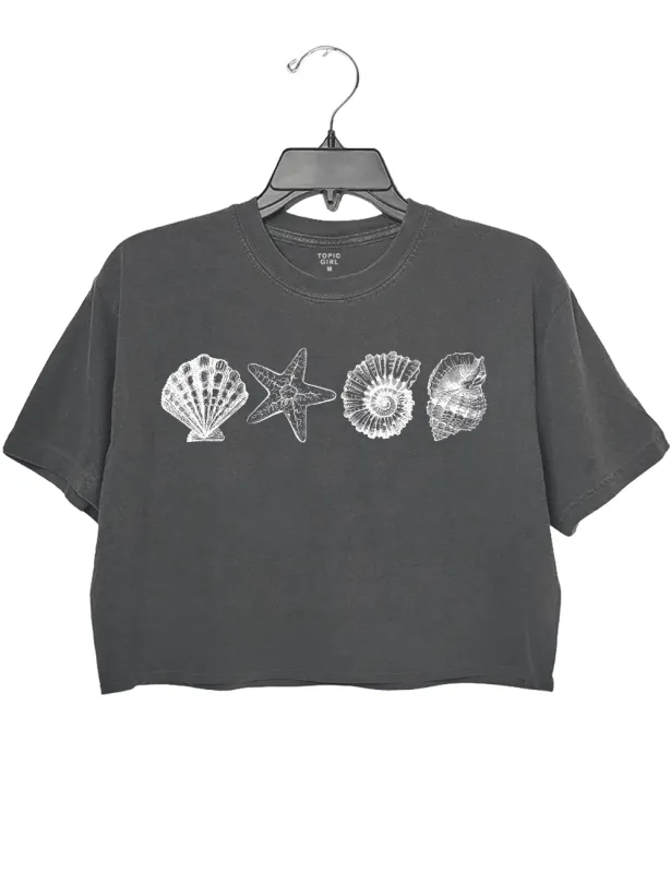 Sea Shells 90s Vintage Style Crop Top sold by Topic Girl