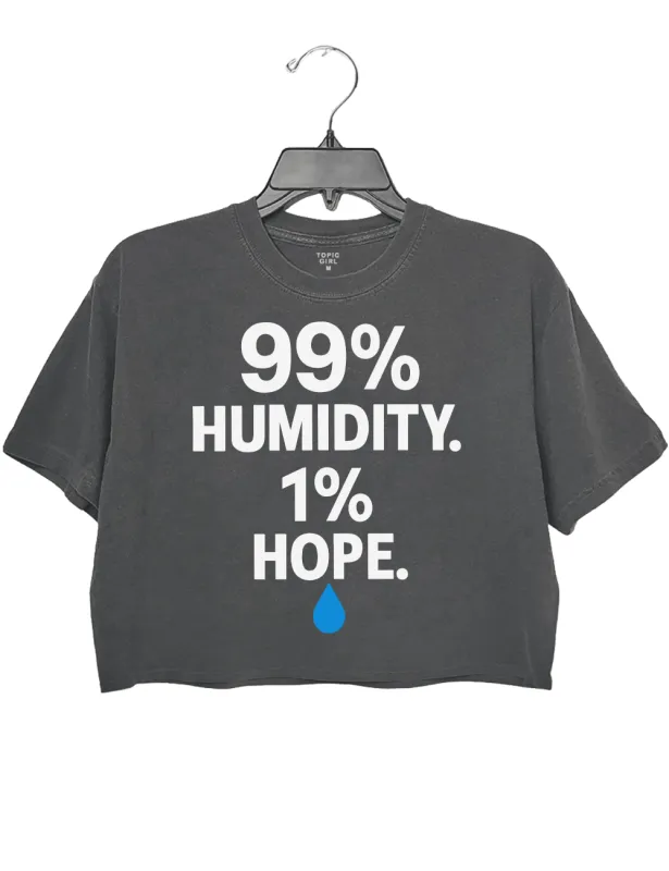 Swass 99% Humidity 1%6 Hope Funny Summer Sweat Crop Top sold by Topic Girl