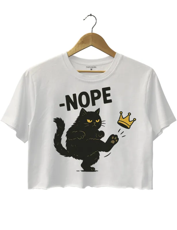 No Kings in America Black Cat Crop Top sold by Topic Girl