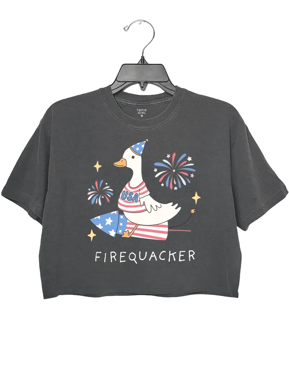 Funny July 4th Funny Goose Crop Top sold by Topic Girl