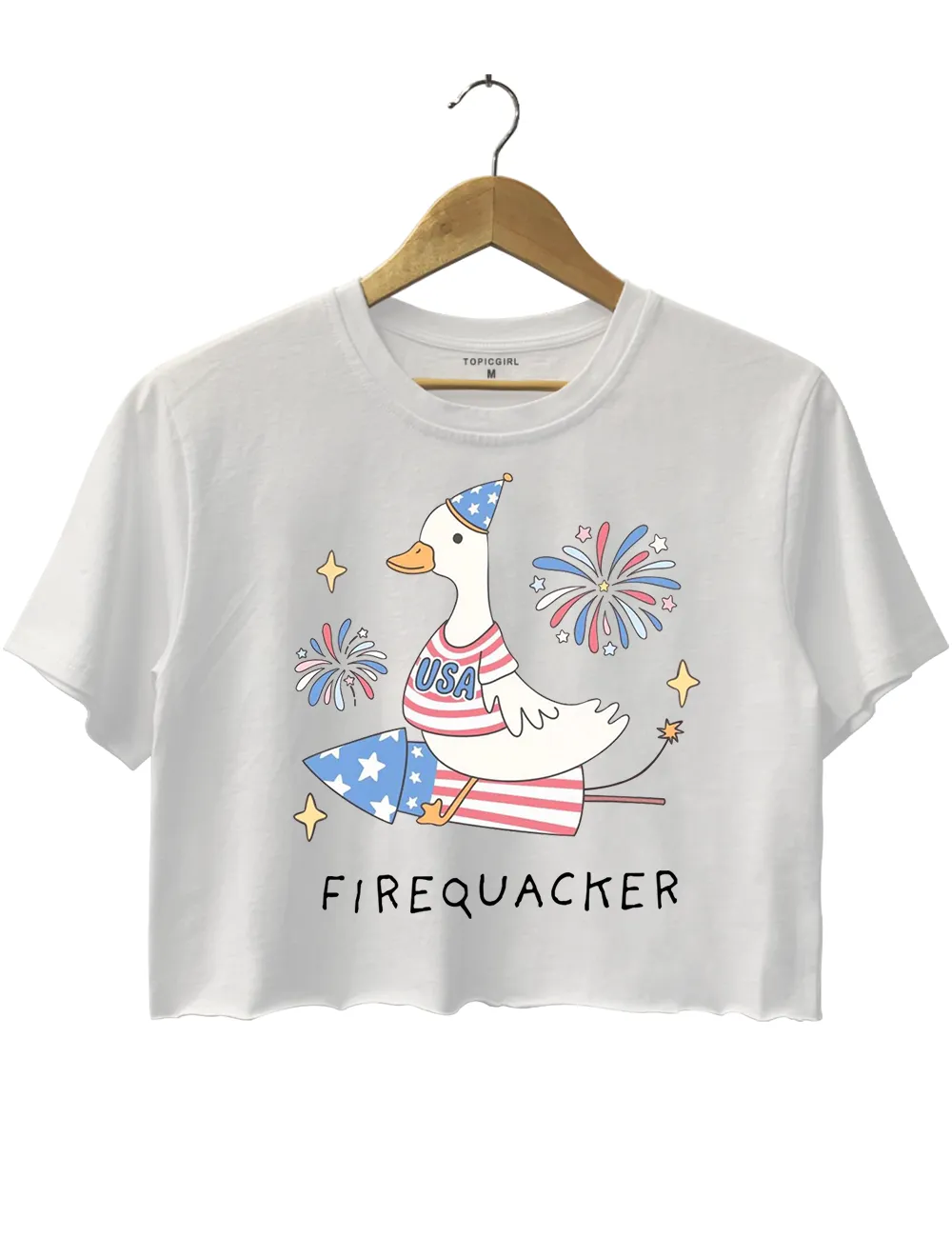 Funny July 4th Funny Goose Crop Top sold by Topic Girl product image thumbnail 2