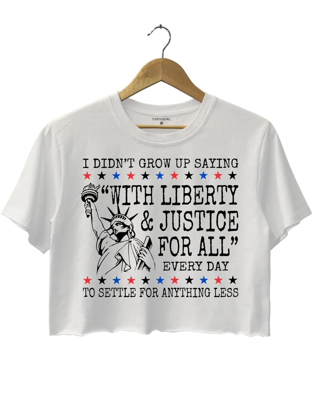 Liberty and Justice For Al 4th of July Equality Crop Top sold by Topic Girl product image thumbnail 2