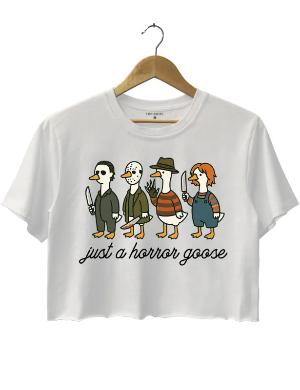 Just a horror goose Crop Top sold by Topic Girl
