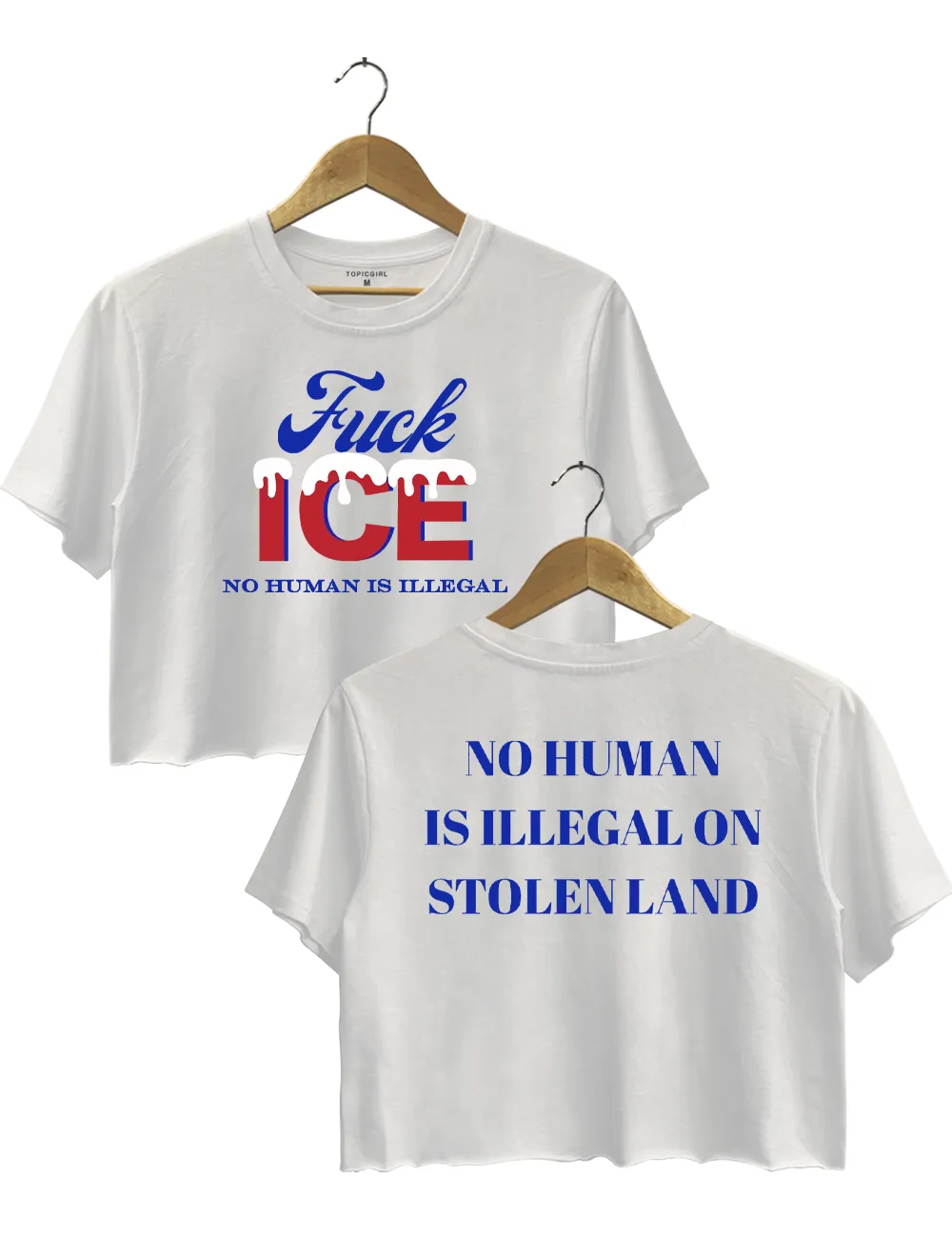 No Humen ls lllega Crop Top sold by Topic Girl