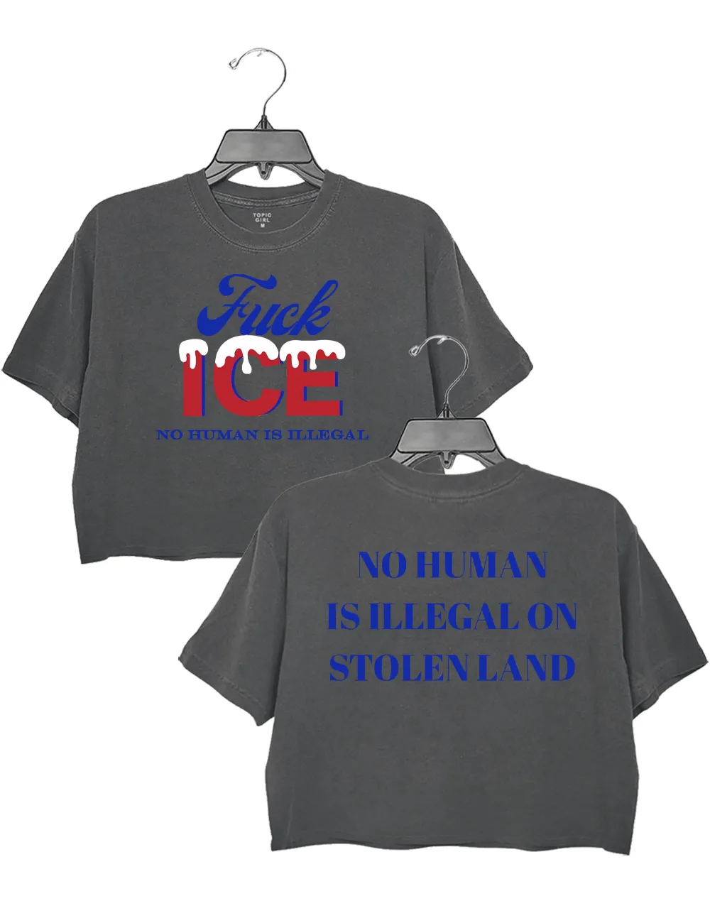 No Humen ls lllega Crop Top sold by Topic Girl product image thumbnail 4