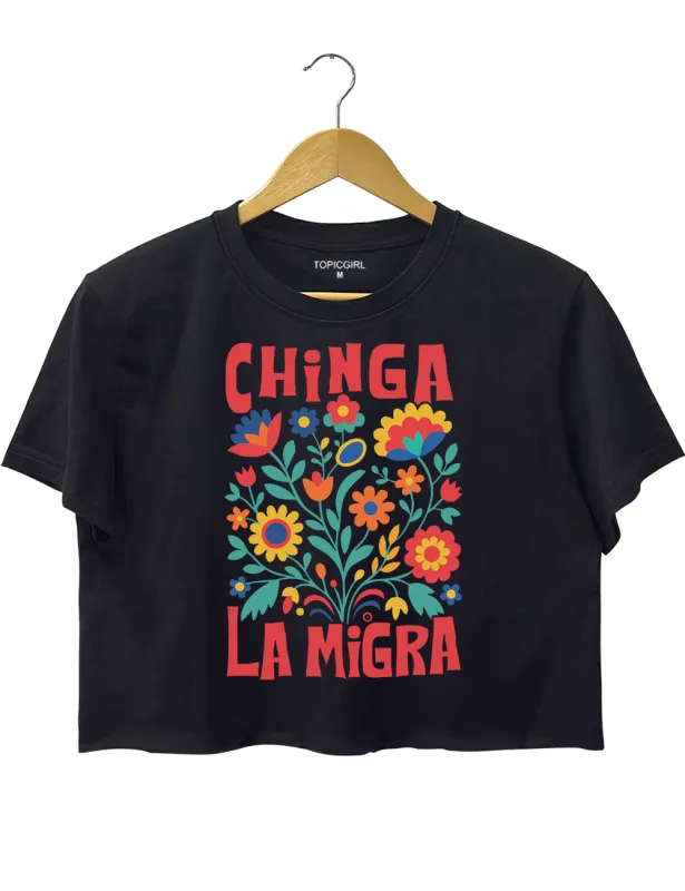 Chinga La Migra Crop Top sold by Topic Girl