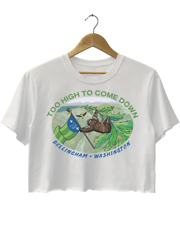 Too High To Come Down Bellingham Sloth Crop Top sold by Topic Girl
