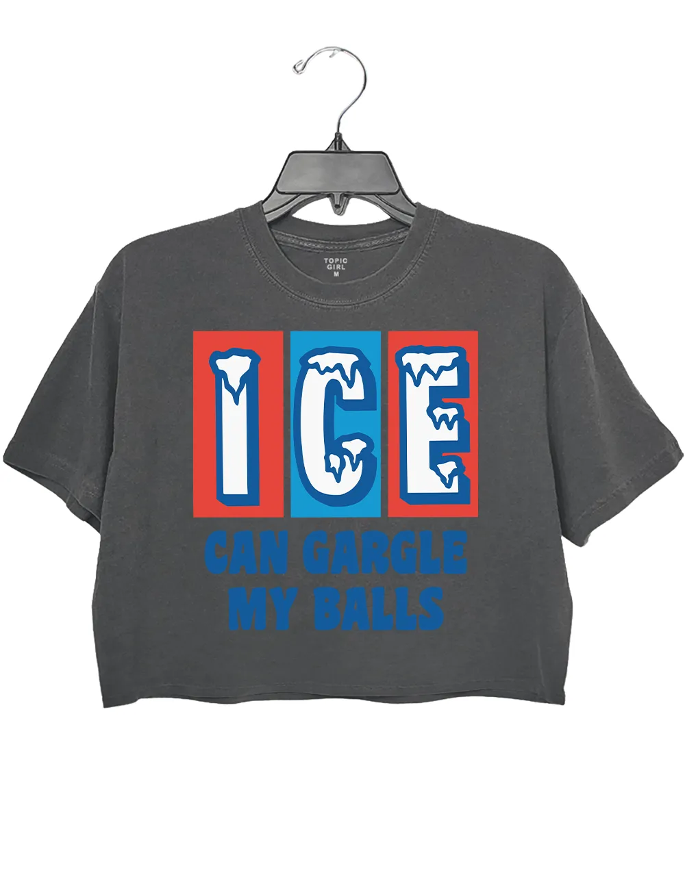 lce Can Gargle My Balls Crop Top sold by Topic Girl product image thumbnail 2