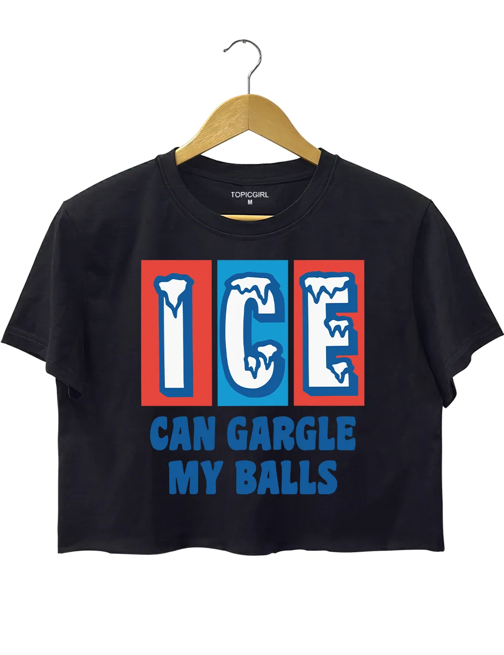 lce Can Gargle My Balls Crop Top sold by Topic Girl product image thumbnail 3
