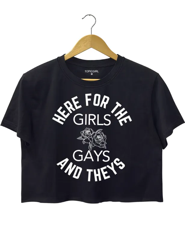 Girls Gays and Theys Queer LGBT Ally Crop Top sold by Topic Girl