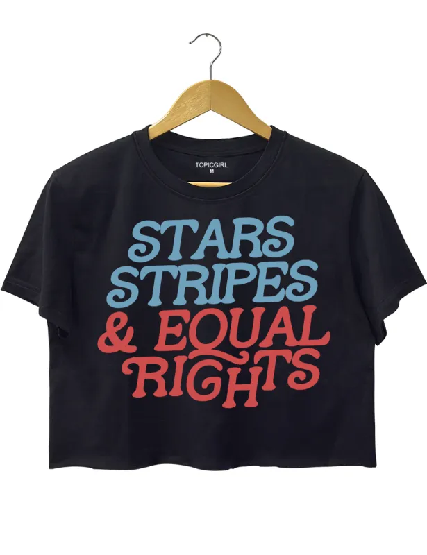 Stars and Strpes equal rights boxy Crop Top sold by Topic Girl