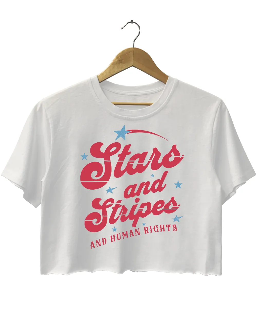 Stars and Stripes and Human Rights Crop Top sold by Topic Girl