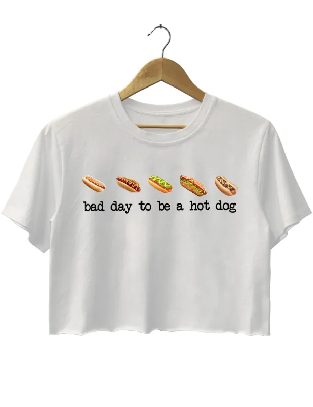Bad Day to Be a Hotdog Crop Top sold by Topic Girl