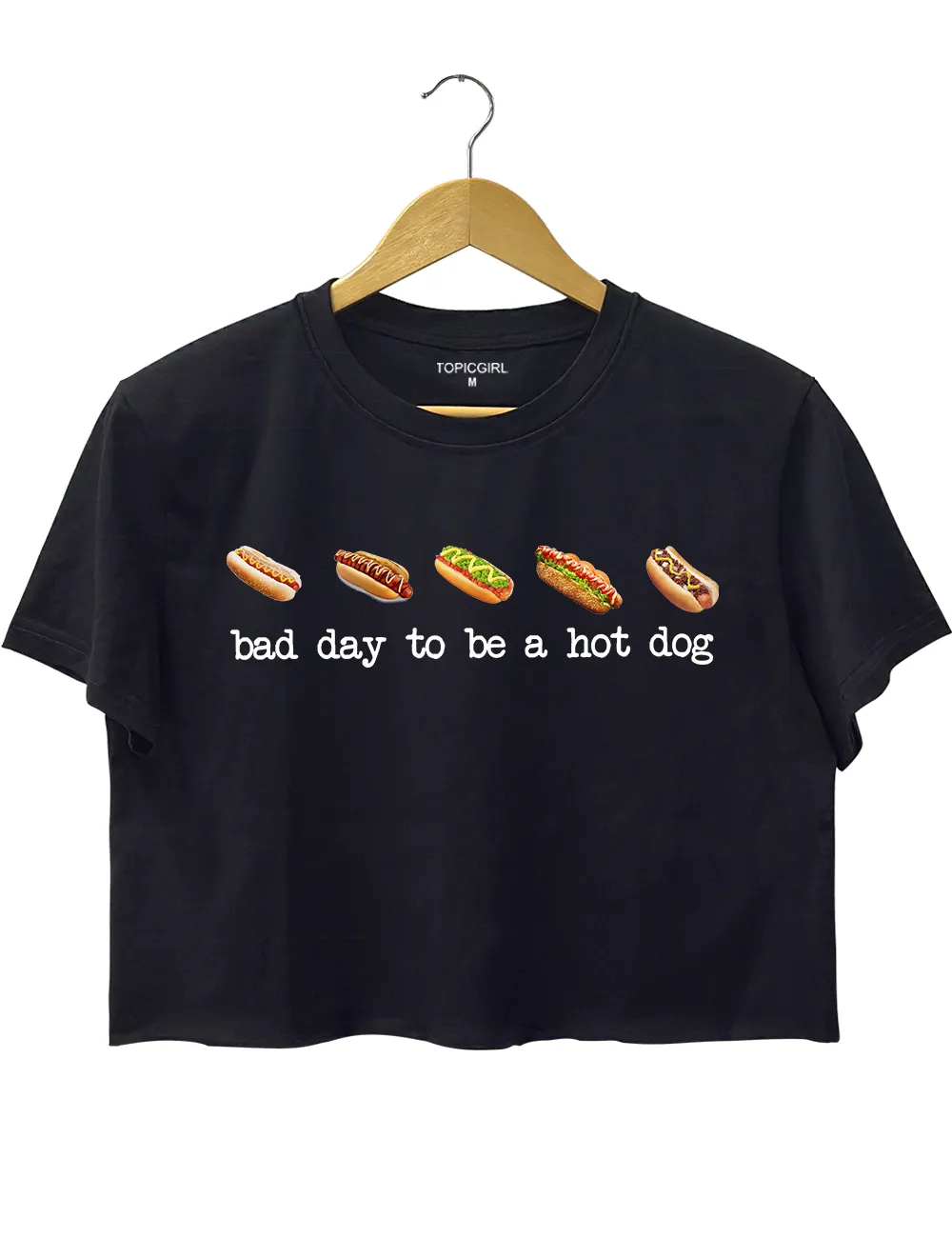Bad Day to Be a Hotdog Crop Top sold by Topic Girl product image thumbnail 3