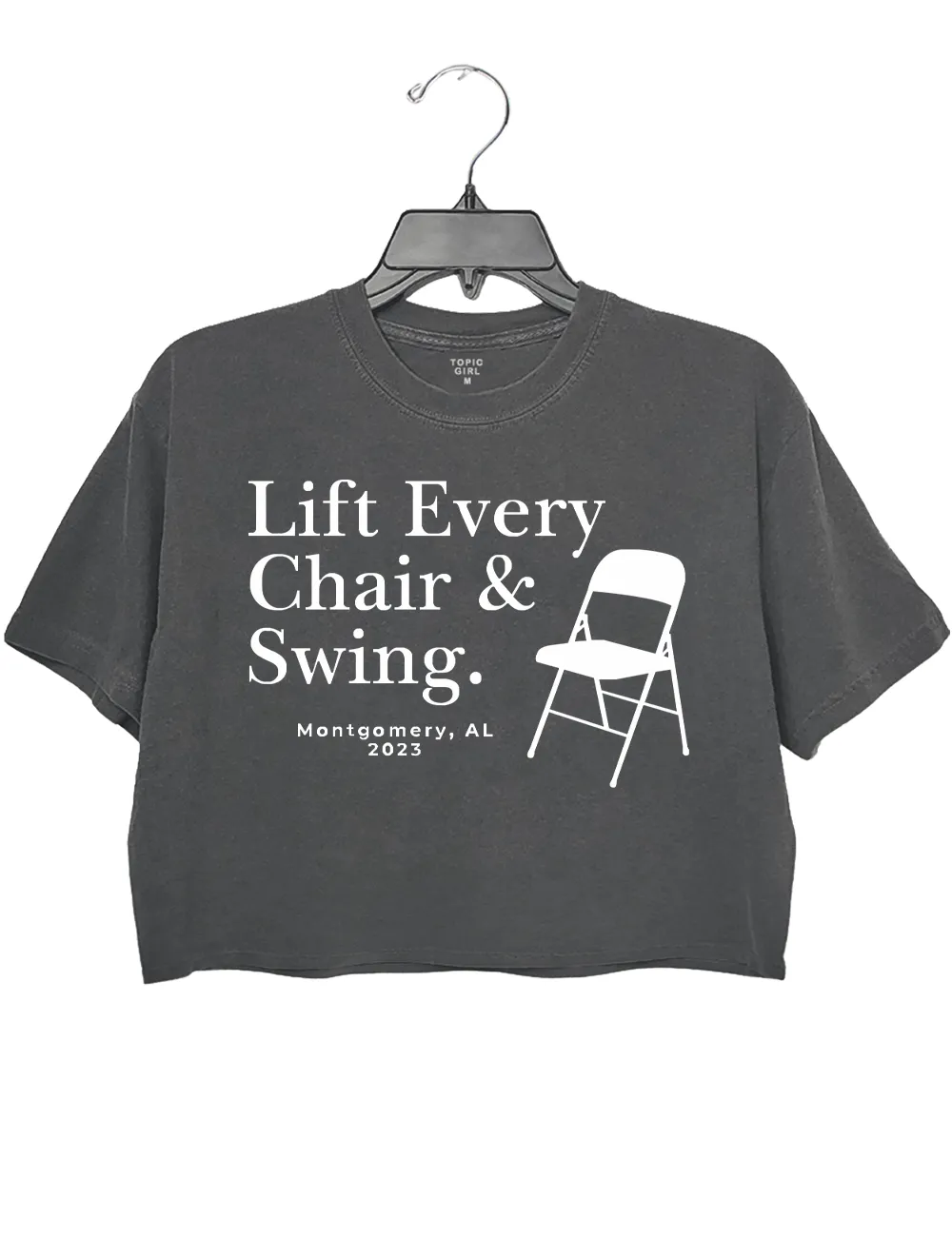 Lift Every Chair And Swing Crop Top sold by Topic Girl product image thumbnail 2