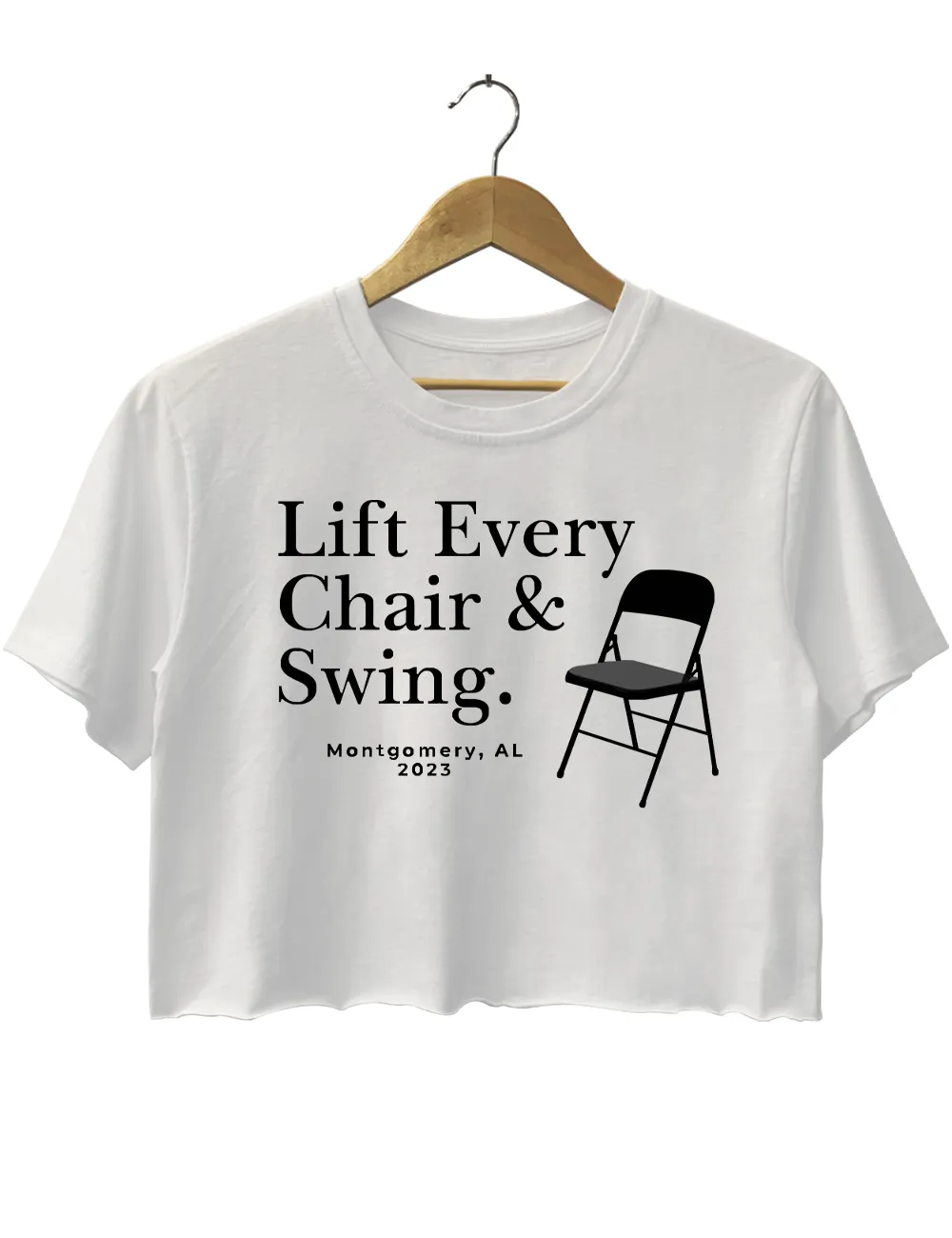 Lift Every Chair And Swing Crop Top sold by Topic Girl