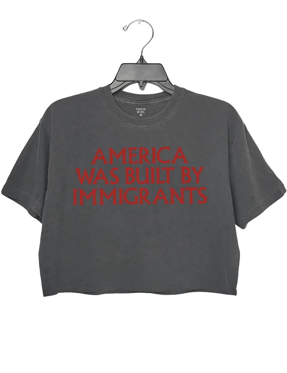 America Was Built By lmmigrants Crop Top sold by Topic Girl product image thumbnail 2