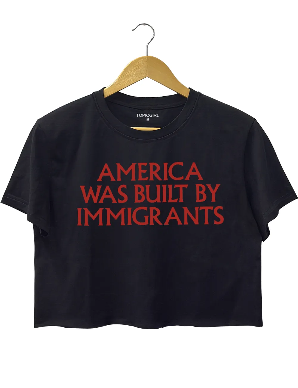 America Was Built By lmmigrants Crop Top sold by Topic Girl product image thumbnail 3