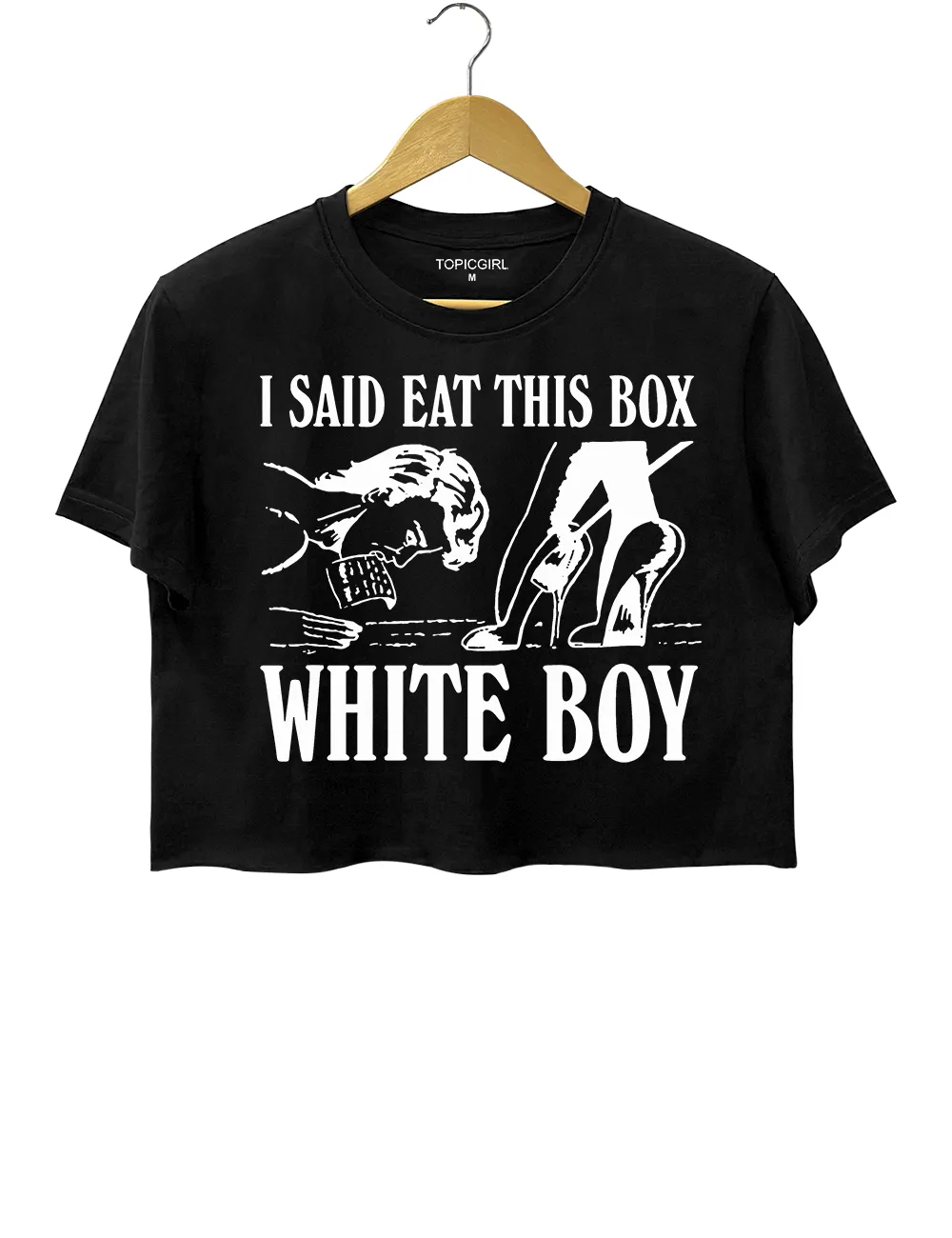 I Said Eat This Box White Boy Crop Top sold by Topic Girl product image thumbnail 3