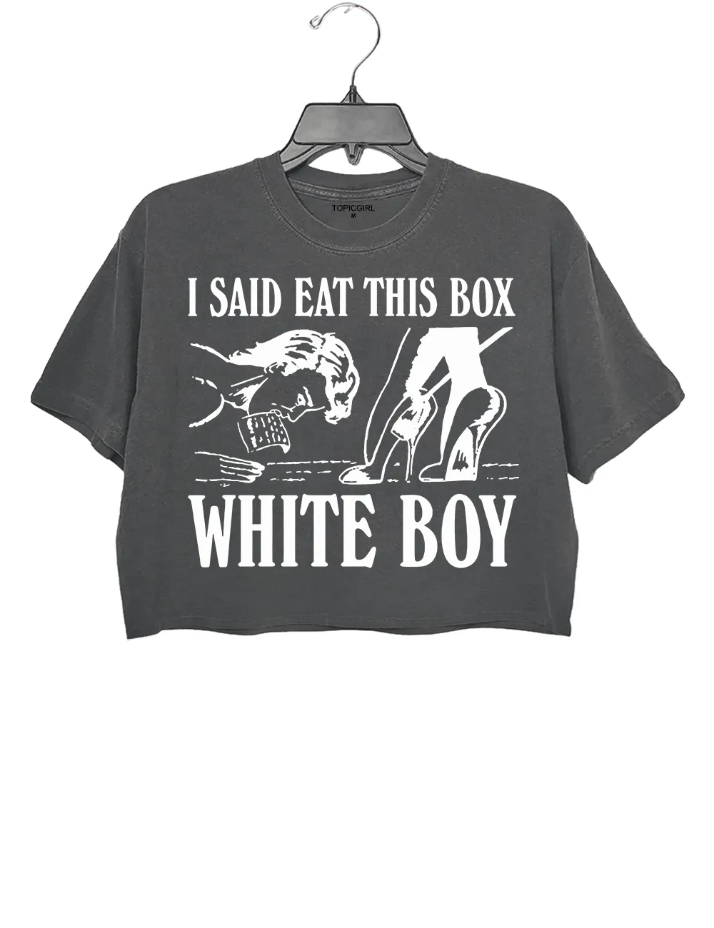 I Said Eat This Box White Boy Crop Top sold by Topic Girl product image thumbnail 2