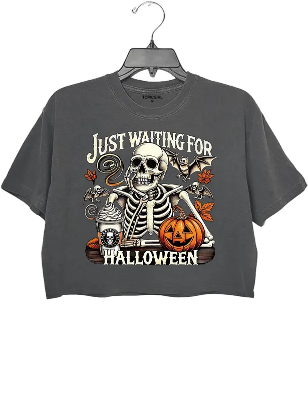 Just Waiting for Halloween Crop Top sold by Topic Girl