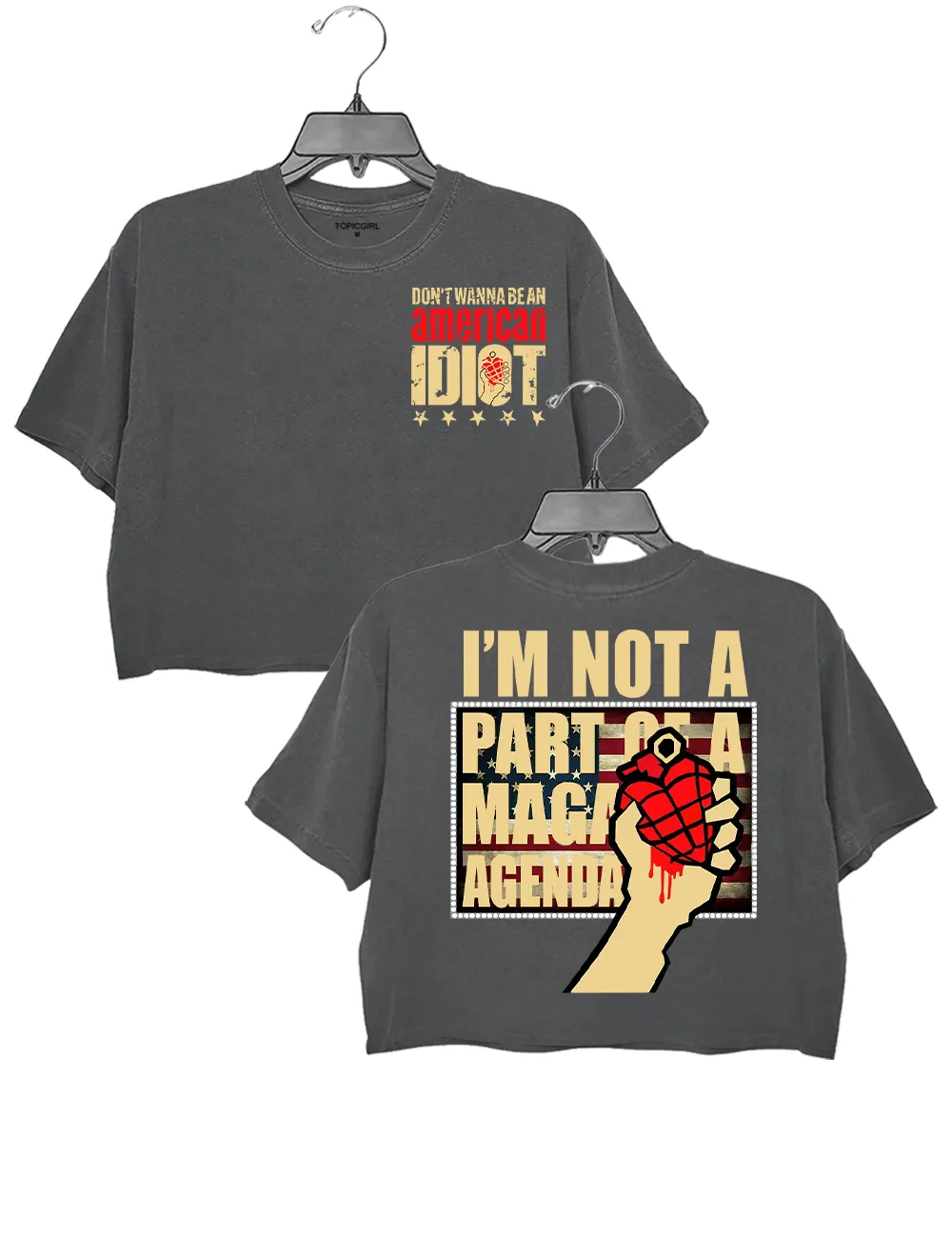 Don't Wanna Be An American ldiot Crop Top sold by Topic Girl product image thumbnail 3