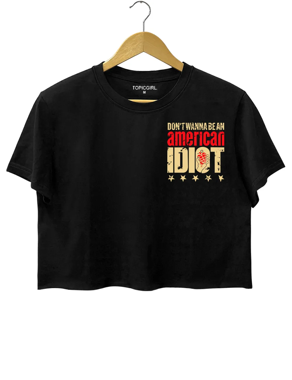 Don't Wanna Be An American ldiot Crop Top sold by Topic Girl product image thumbnail 2
