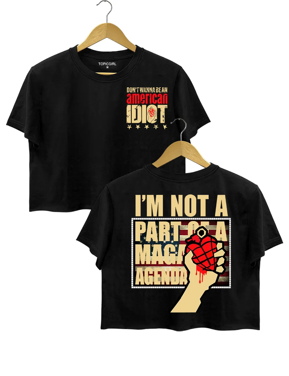 Don't Wanna Be An American ldiot Crop Top sold by Topic Girl