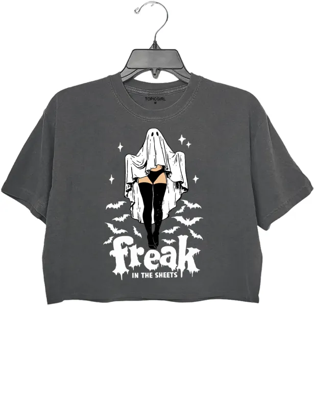 Funny Halloween sheet ghost Crop Top sold by Topic Girl