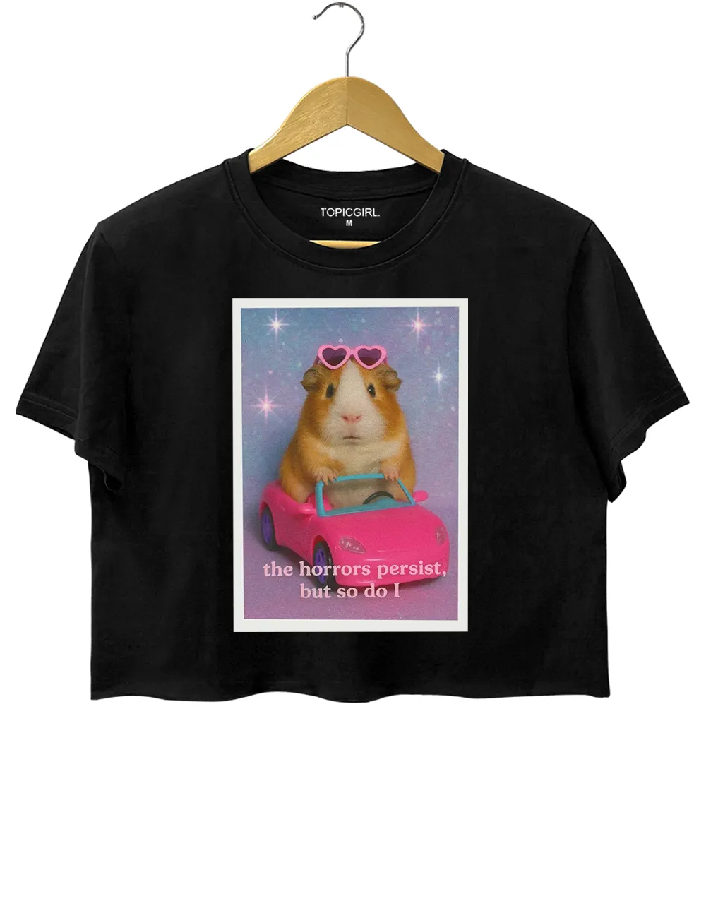 The Horrors Persist But So Do l Crop Top sold by Topic Girl product image thumbnail 3