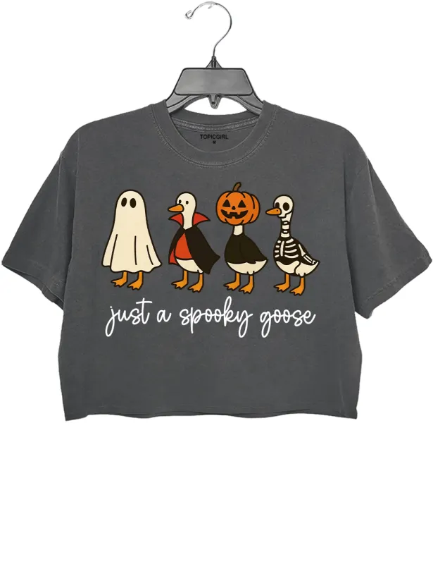 Just a Spooky Goose Crop Top sold by Topic Girl