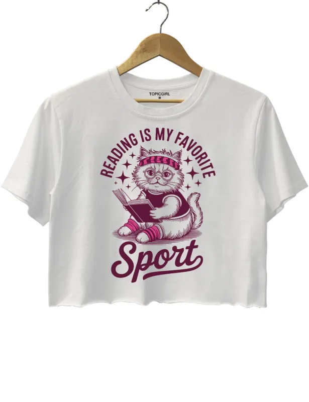 Reading is My Favorite Sport Crop Top sold by Topic Girl