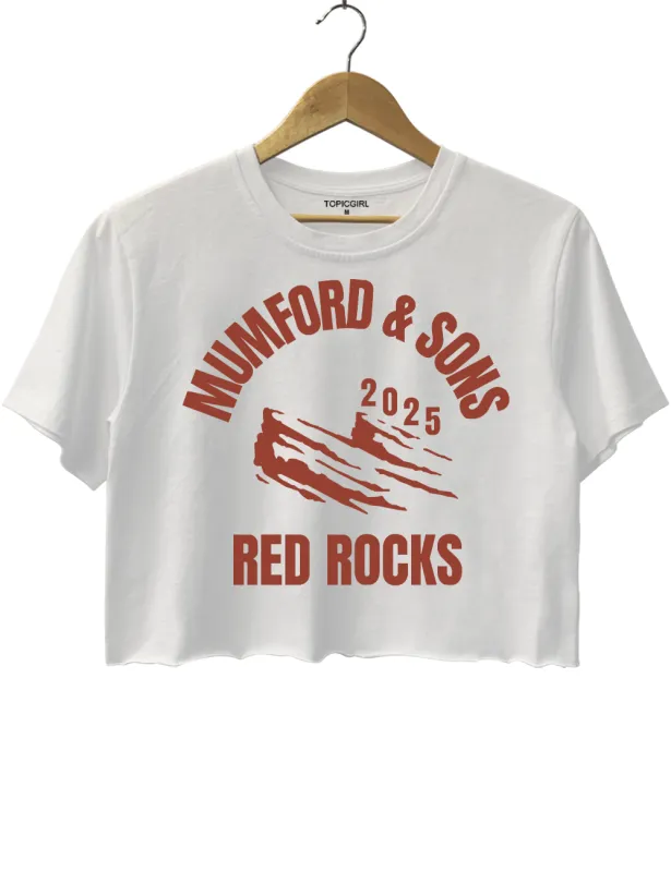 Mumford and Sons 2025 Tour Sand Crop Top sold by Topic Girl