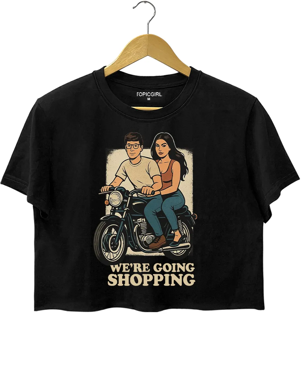 Km K & Sam A Going shopping Crop Top sold by Topic Girl