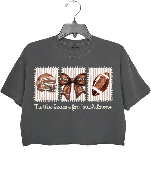 Tis the Season for Touchdowns Crop Top sold by Topic Girl