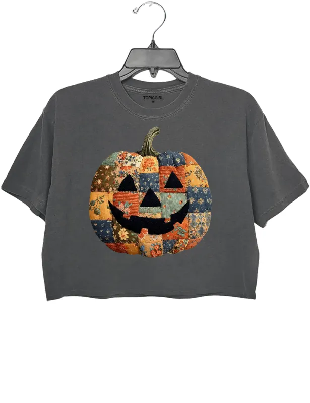 Retro Patchwork Halloween Pumpkin sold by Topic Girl
