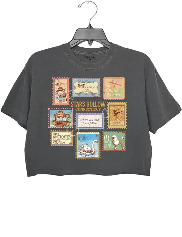 Stars Hollows Connecticut Stamps Crop Top sold by Topic Girl