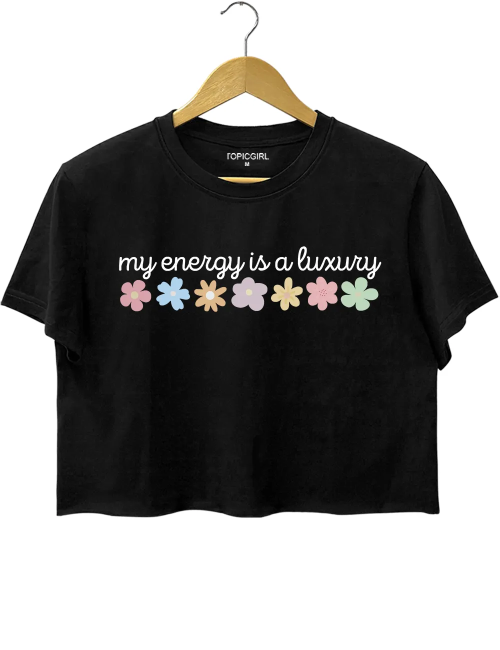 My Energy ls A Luxury Crop Top sold by Topic Girl product image thumbnail 3