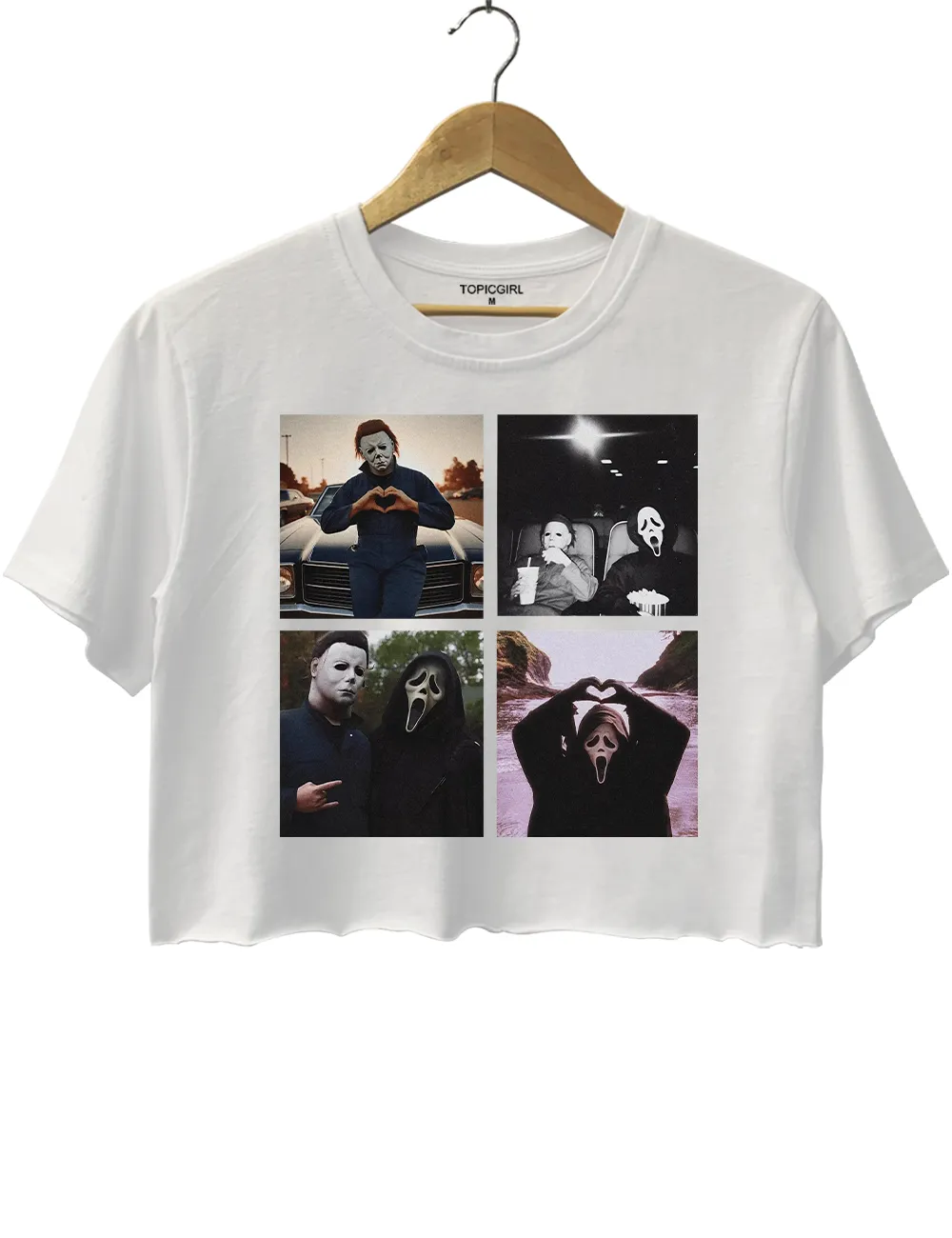Michael Myers And Ghostface Crop Top sold by Topic Girl